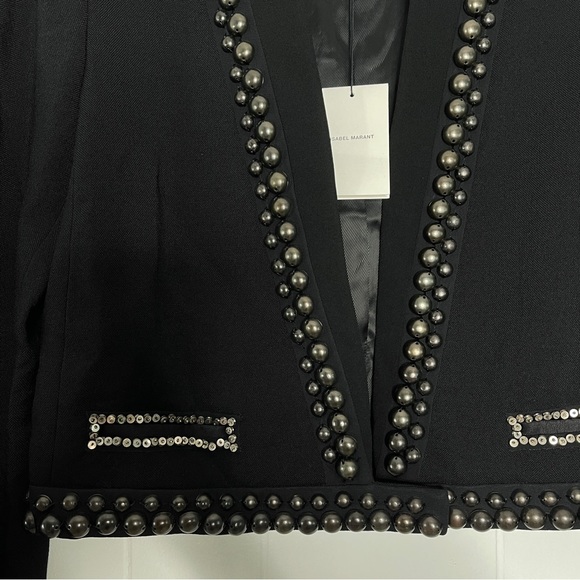Isabel Marant Black Studded Embellished Wool Blazer Jacket - NEW! - Picture 11 of 17